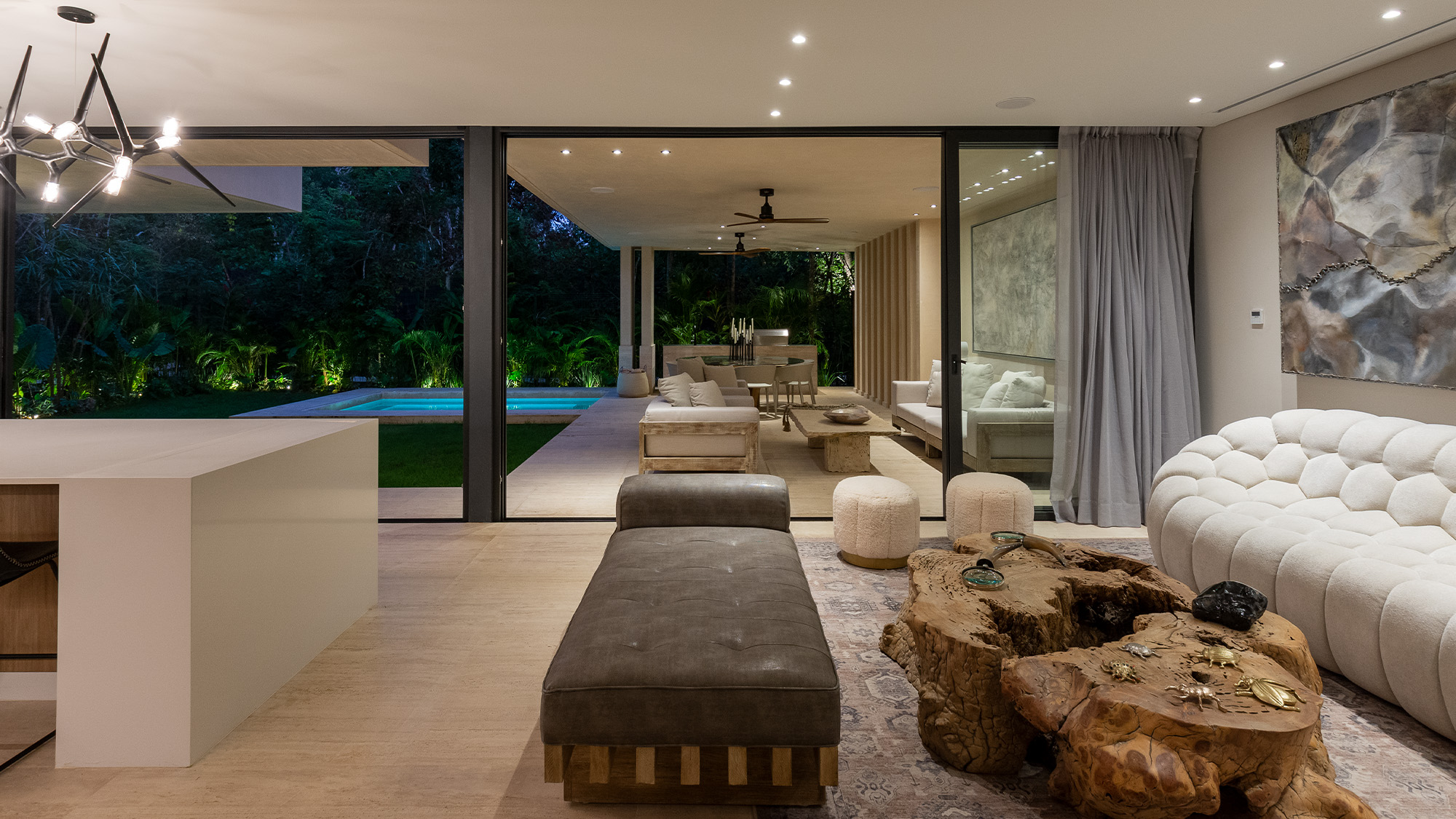 Living room with terrace view